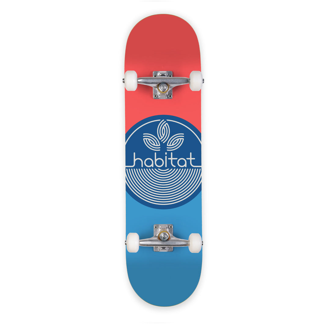 Habitat Skateboards - Leaf Dot Complete Red/Blue - 7.75